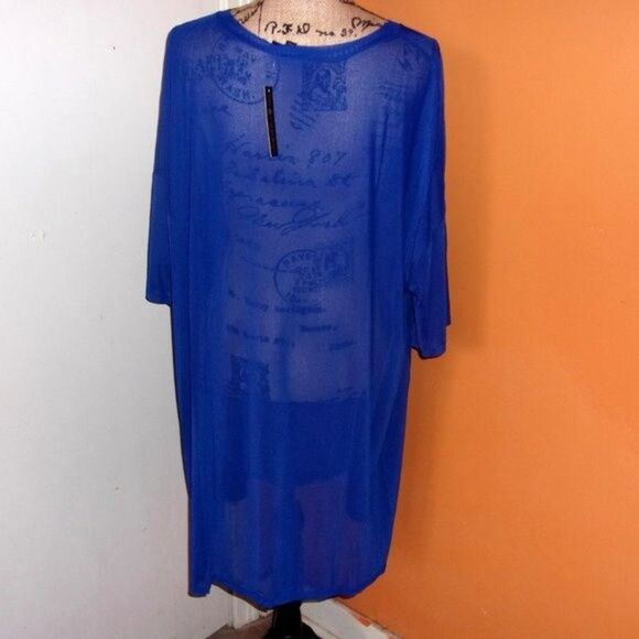 Miss California 3X Royal mesh tunic dress NWT - Picture 2 of 9